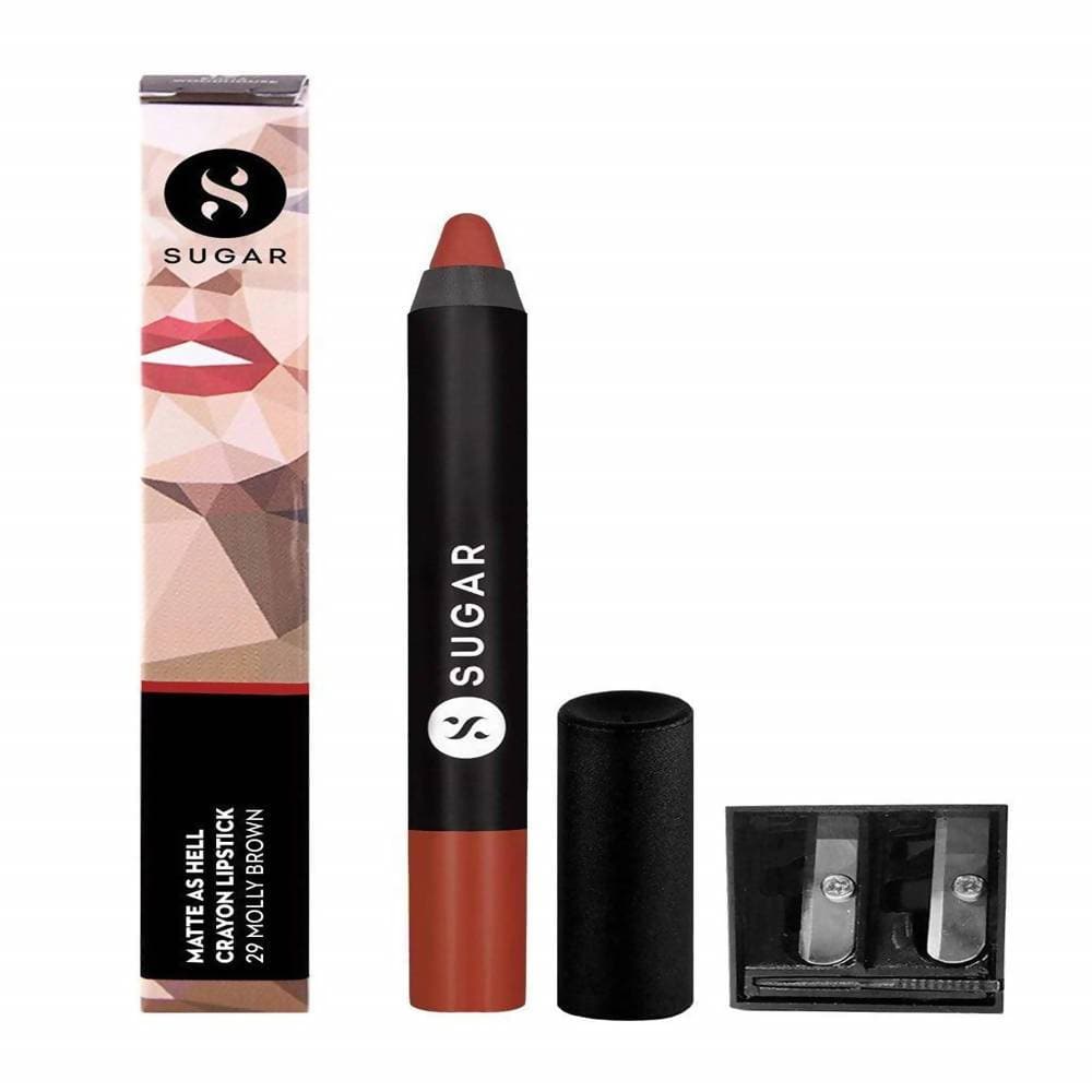 Sugar Matte As Hell Crayon Lipstick - Molly Brown (Peachy brown/Orange Toned Brown)