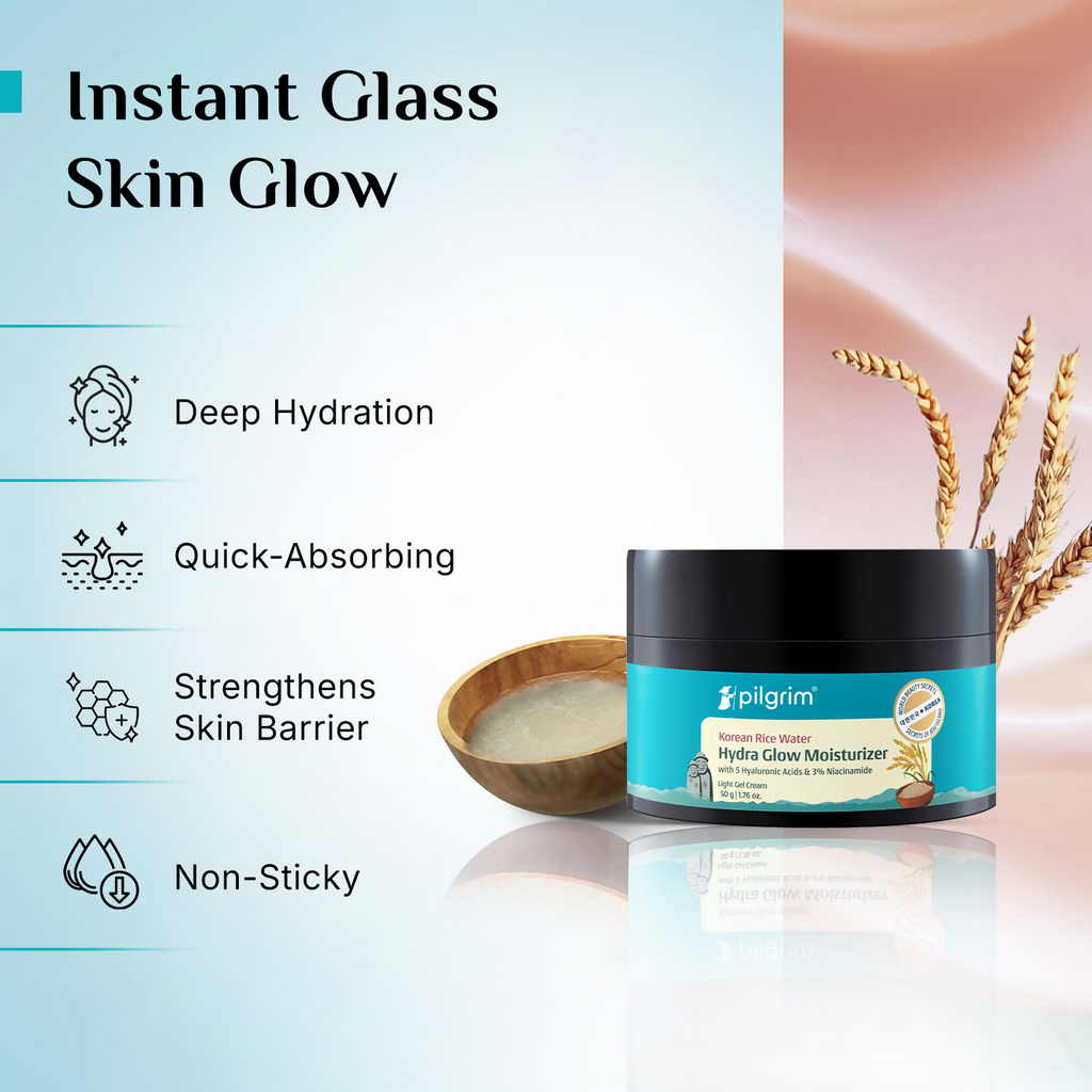 Pilgrim Korean Rice Water Hydra Glow Light Gel Moisturizer