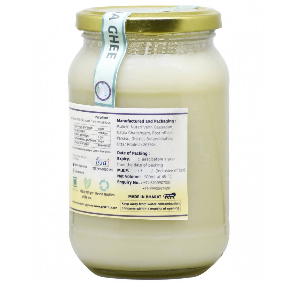 Prakriti Desi Cow Bilona Ghee | Organic Desi Cow Ghee | Pure organic ghee, traditionally-churned, chemical-free, granular ghee, nutritious by nature
