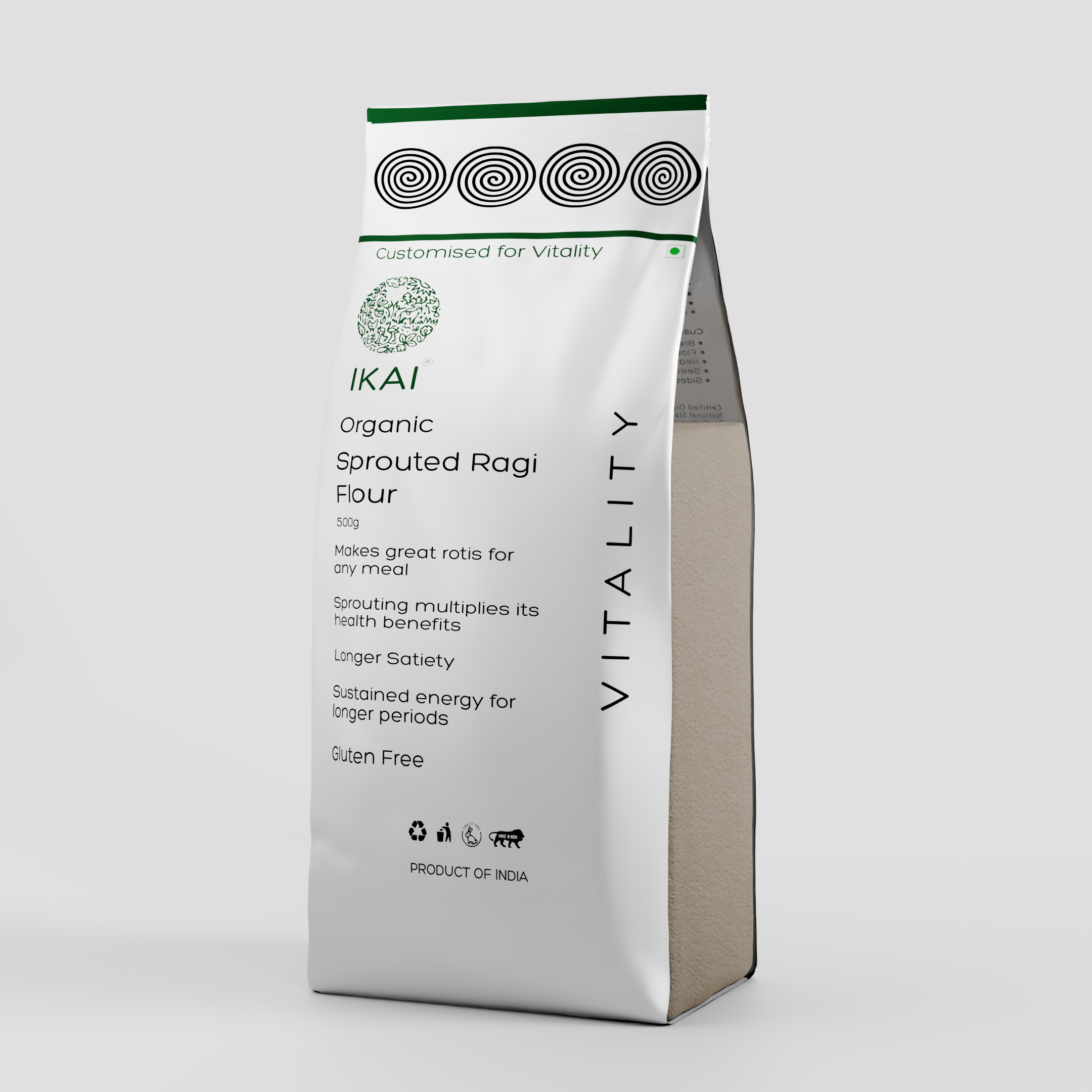 IKAI Organic Sprouted Finger Millet/Ragi Atta