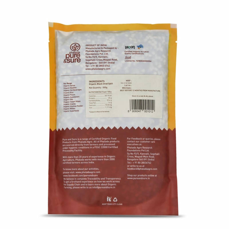 Pure & Sure Organic Black Urad Dal Split