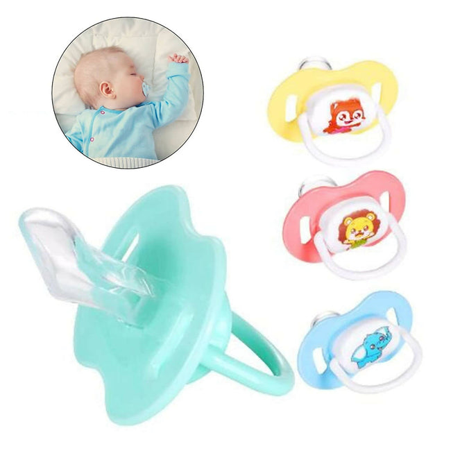 Safe-O-Kid Cartoon Design Silicone Pacifier/Soother With Holder Chain And Clip - Assorted Hover Image