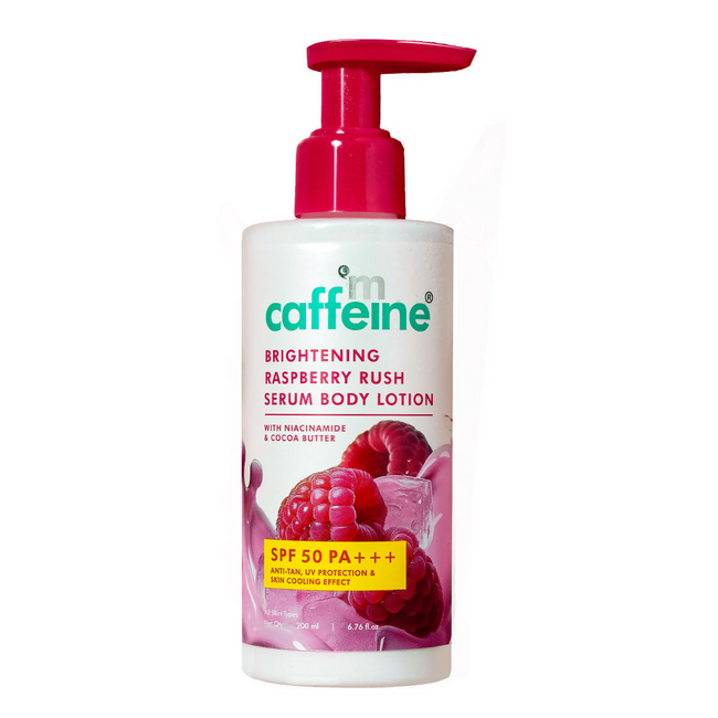 mcaffeine Brightening Raspberry Rush Serum Body Lotion SPF 50 PA+++ Hover Image