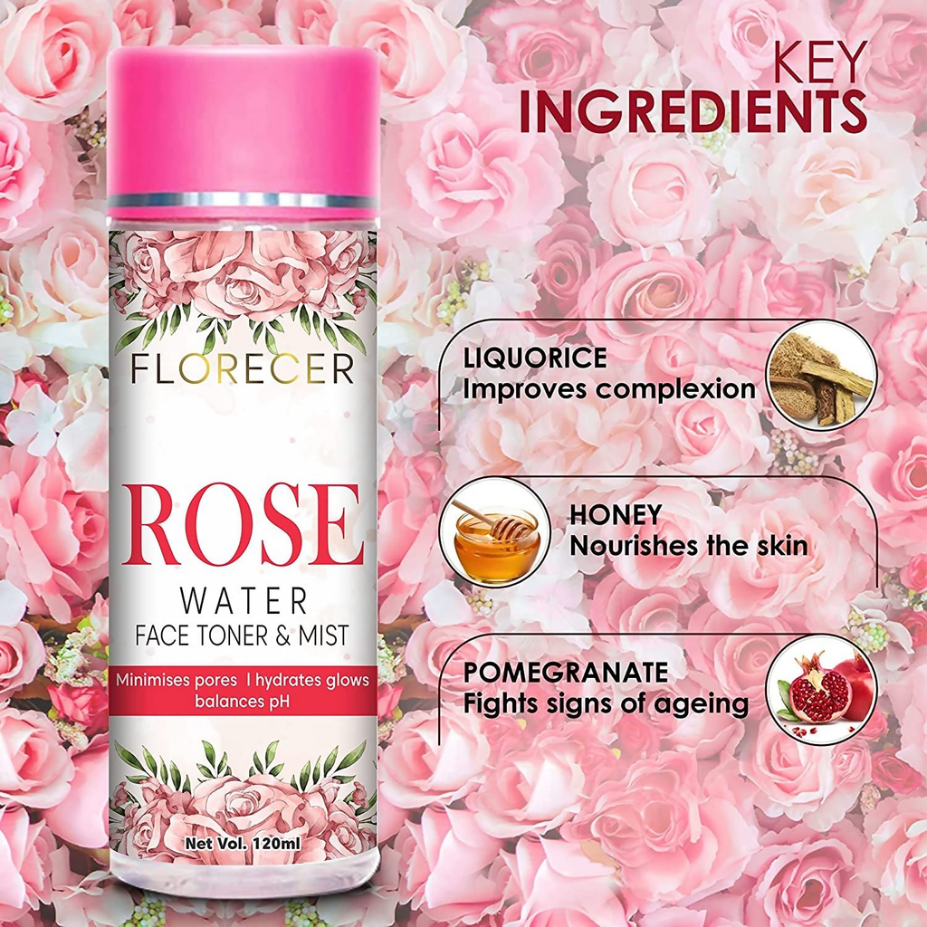 Florecer Rose Water Face Toner & Mist