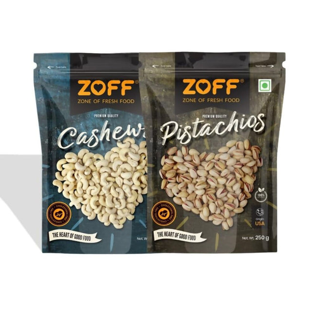 Zoff Premium Raw Cashews & Roasted and Salted Pistachios Combo Hover Image