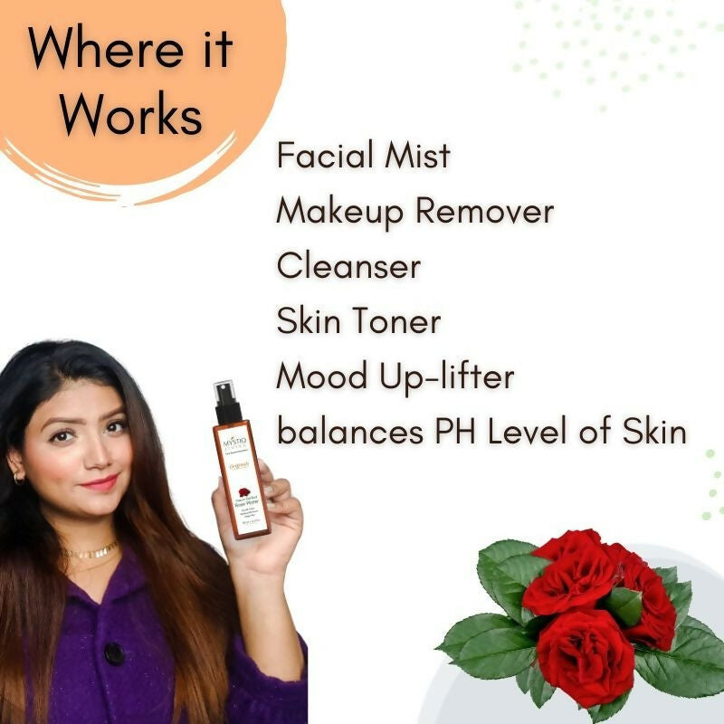 Mystiq Living Rose Water Pure & Natural Spray Face Toner, Gulab Jal For Skin & Hair