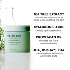The Face Shop Tea Tree Toner Pads For Acne & Oily Skin With AHA, Ip BHA, PHA & Hyaluronic Acid
