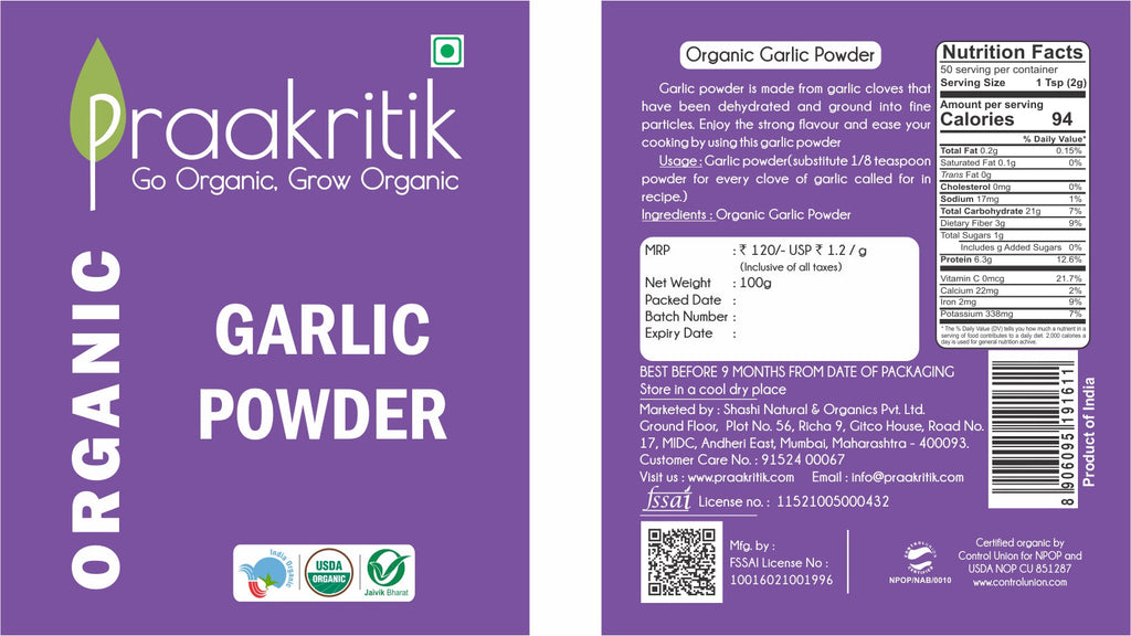 Praakritik Organic Garlic Powder