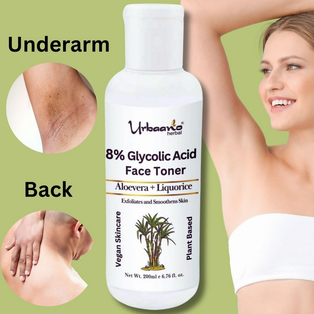 Urbaano Herbal 8% Glycolic Acid Toner For Glowing Skin
