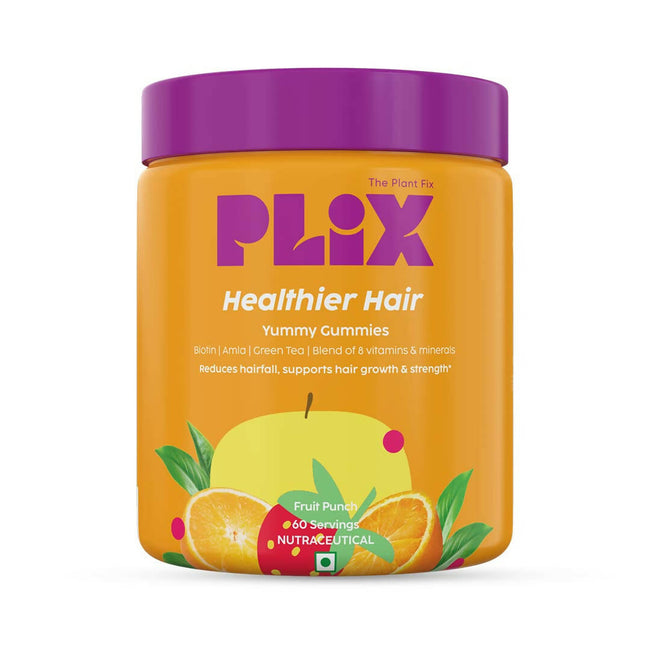 PLIX The Plant Fix Healthier Hair Gummies for Anti Hairfall Hover Image