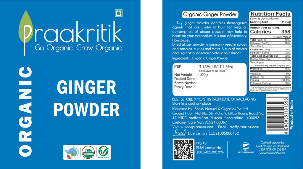 Praakritik Organic Ginger Powder