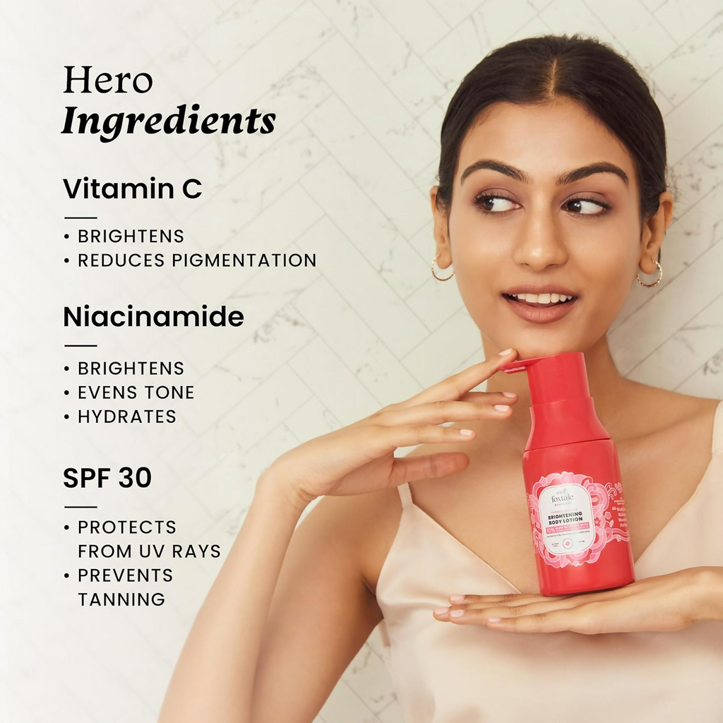 Foxtale Brightening Body Lotion SPF 30 with Niacinamide & Vitamin C For Glowing Skin