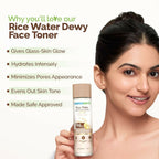 Mamaearth Rice Water Dewy Face Toner with 96% Pure Rice Water Extract & 4% Niacinamide for Glass Skin