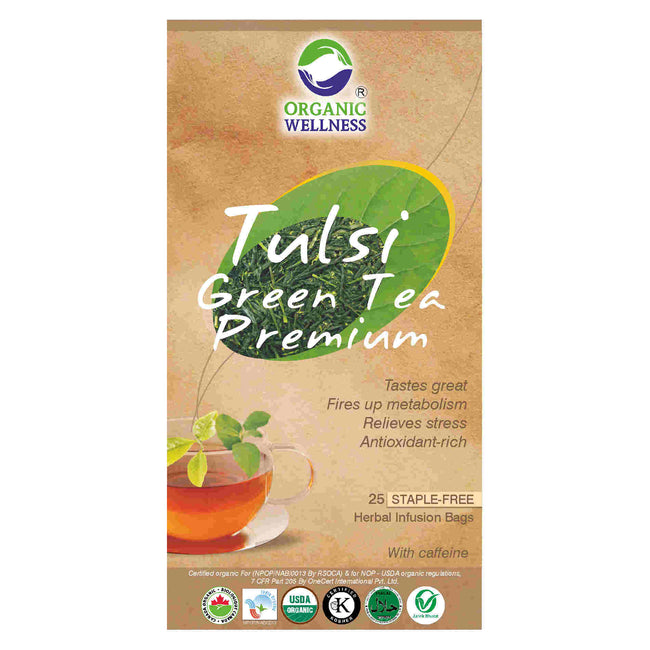 Organic Wellness Tulsi Green Tea Premium Teabags Hover Image