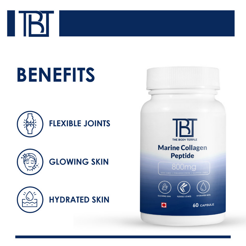 The Body Temple Marine Collagen Peptide 800mg for Healthy & Shiny Hair and Strong Nails