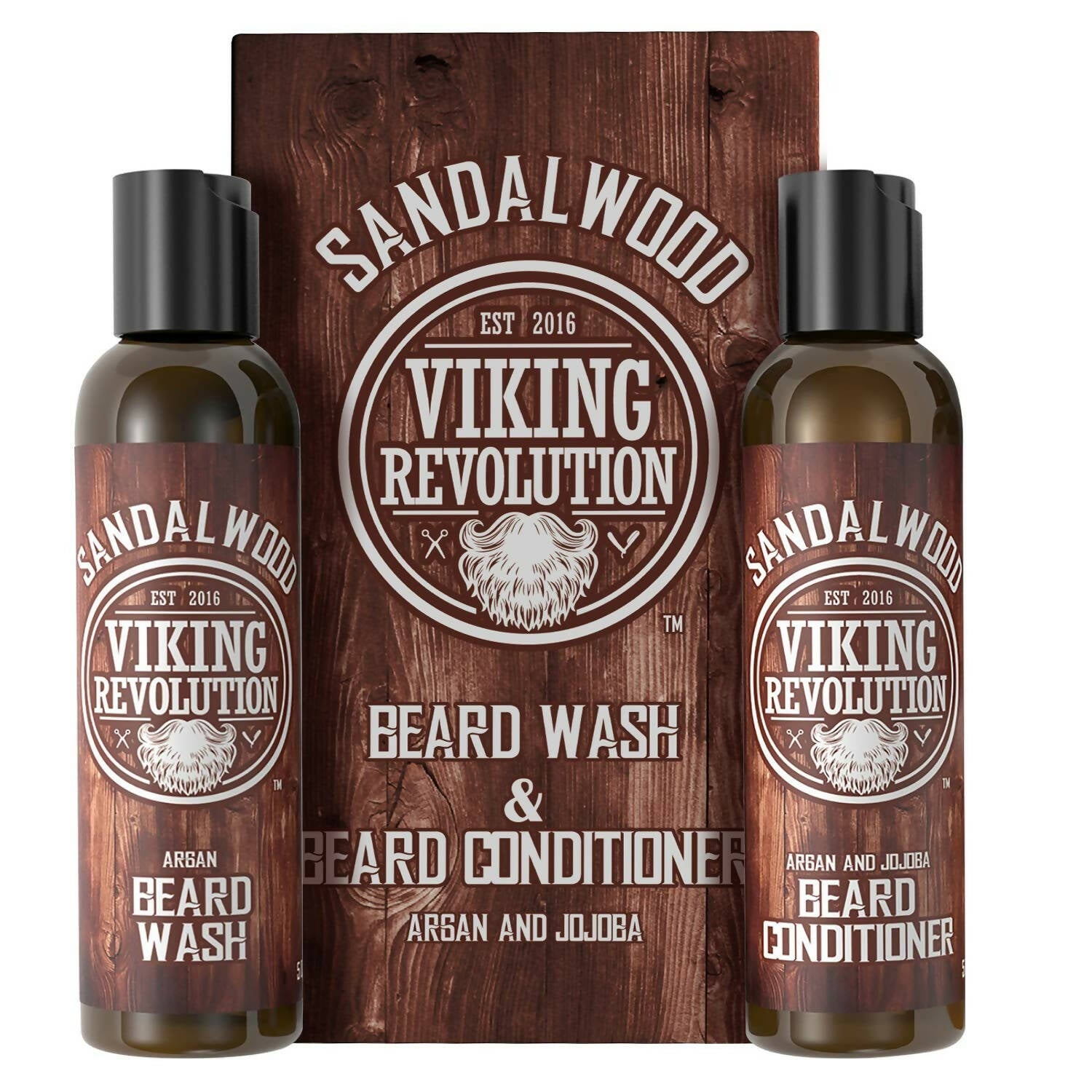 Viking Revolution Sandalwood Beard Wash and Beard Conditioner Combo