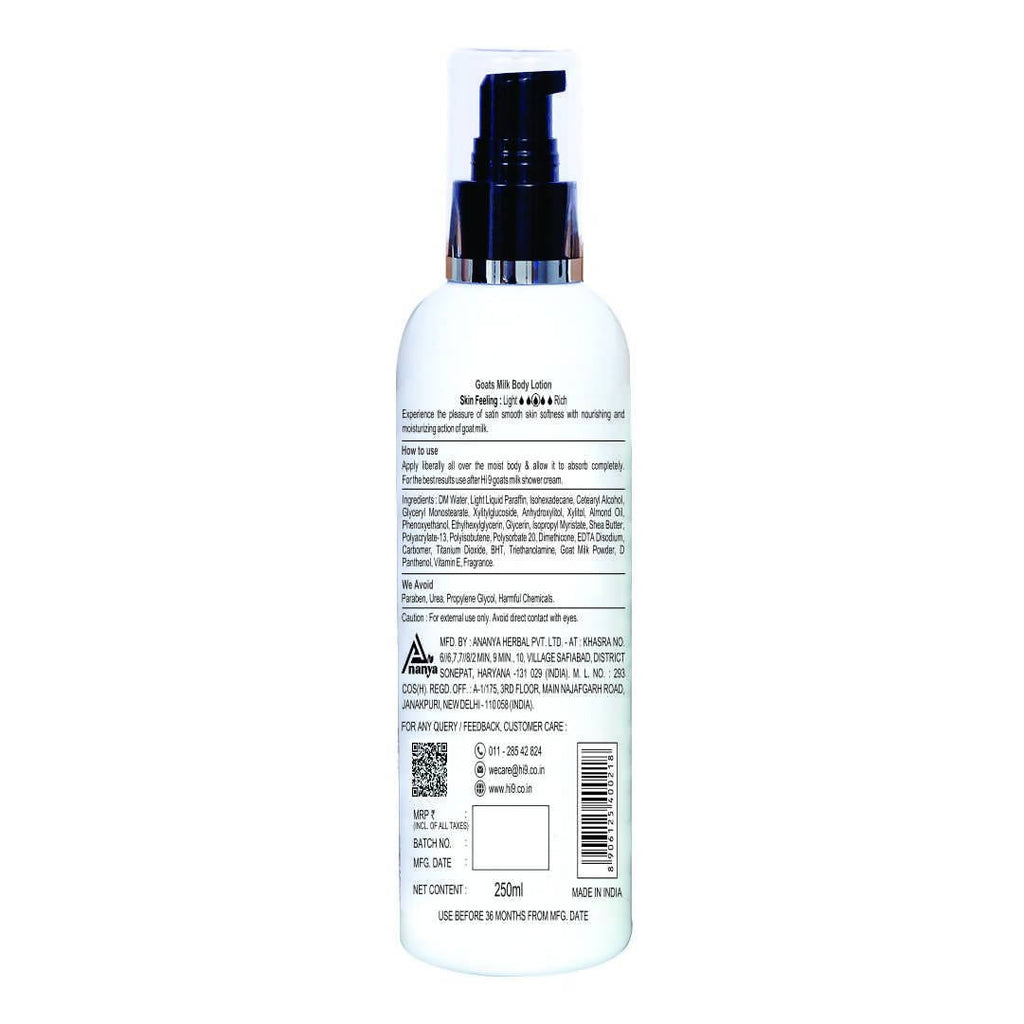Hi9 Goats Milk Body Lotion