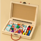 Nesta Toys Wooden Train Set with Building Blocks, Montessori Toys, City Building Toy, Cars & Vehicle Toys for Kids