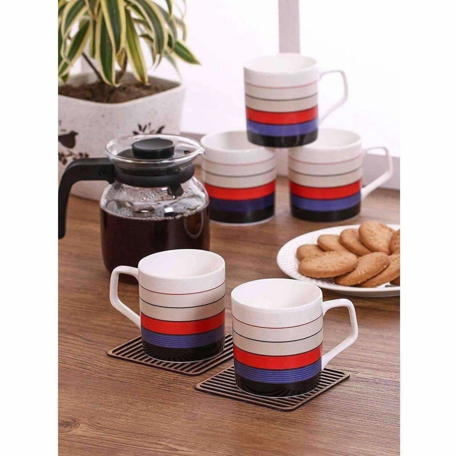 Coffee Mug Set, 220ml/6.6cm, Set of 6, Multicolour