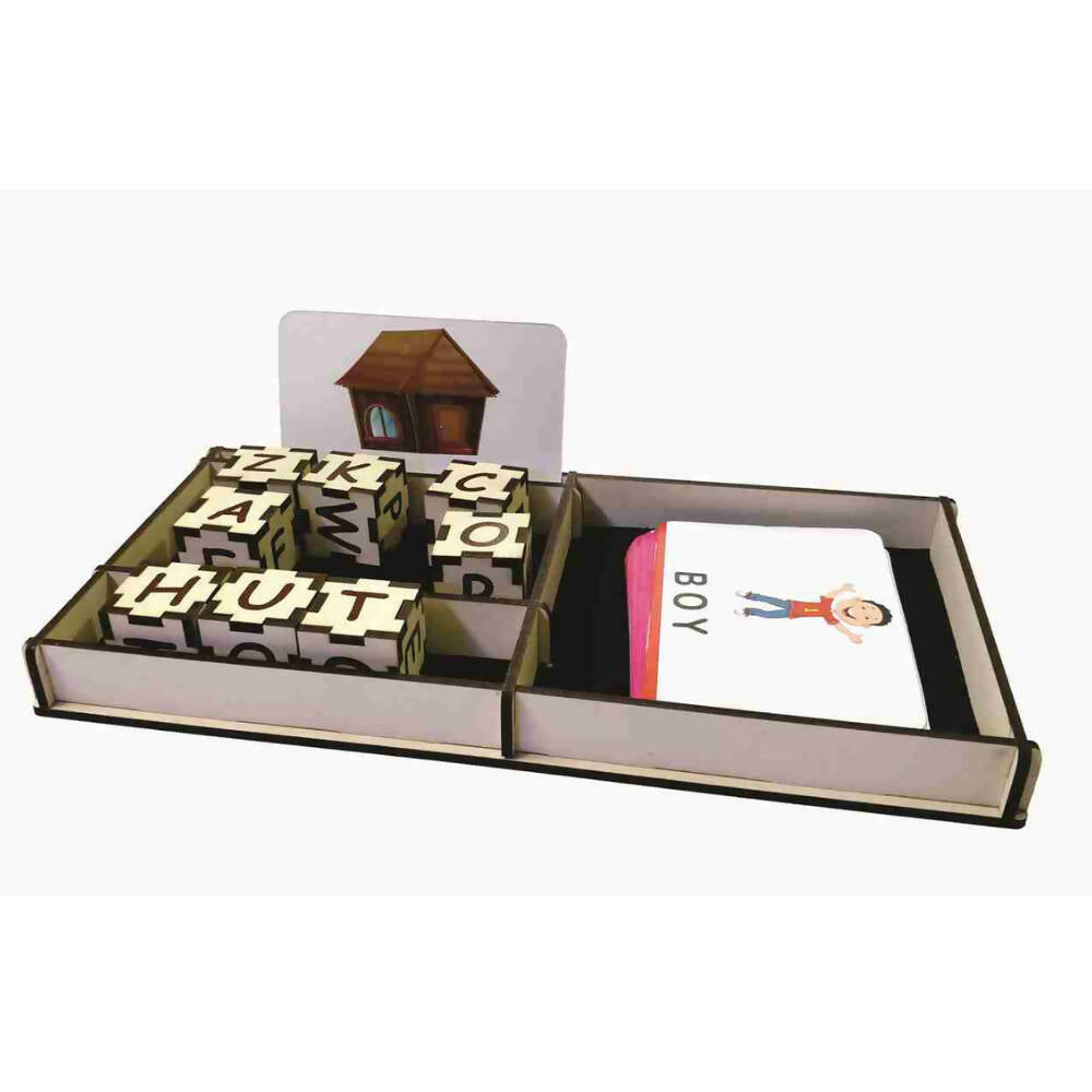 Kraftsman Wooden Spell Tutor Spelling Learning Game With Flash Cards | Educational Toys & Return Gift