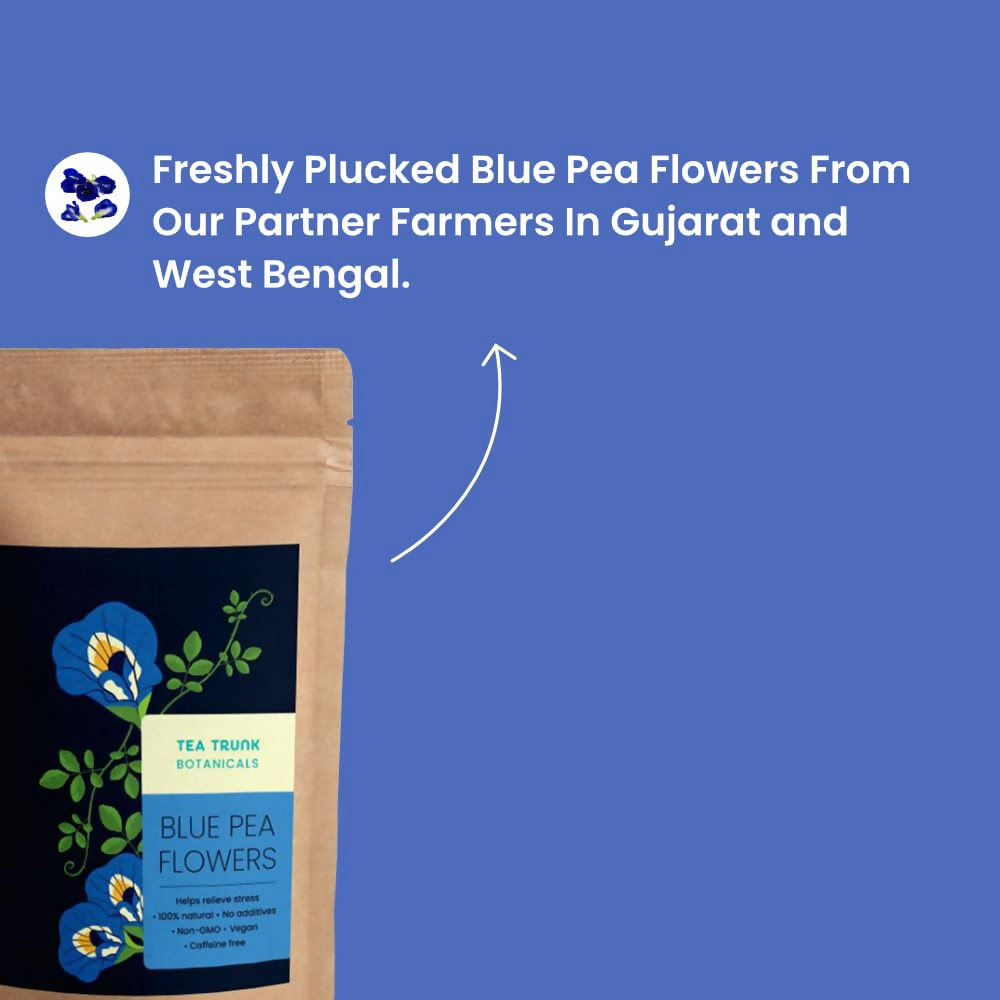Tea Trunk Blue Pea Flowers Natural Anti-Oxidant Butterfly Pea Flower Tisane Green Tea