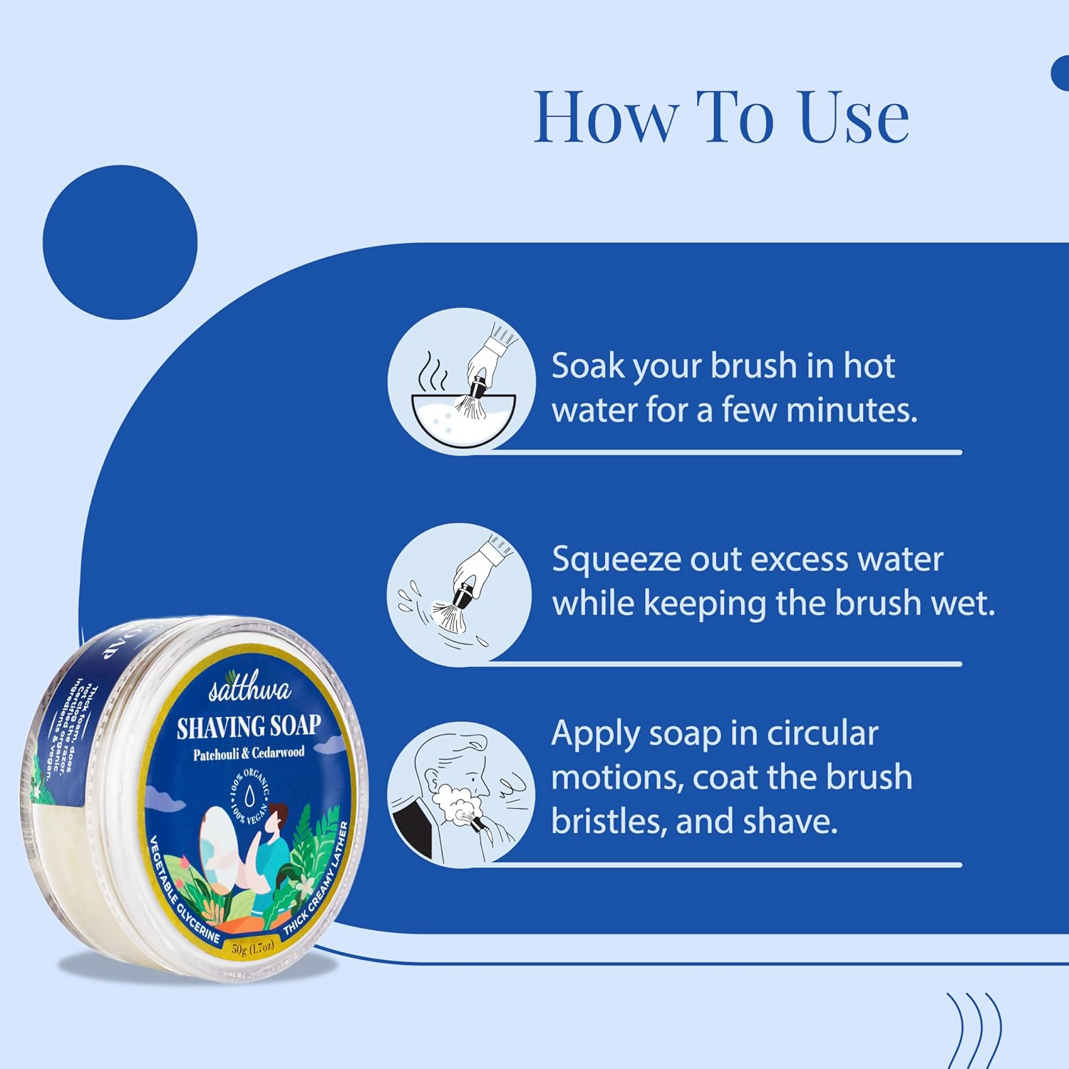 Satthwa Shaving Soap infused With Patchouli & Cedarwood