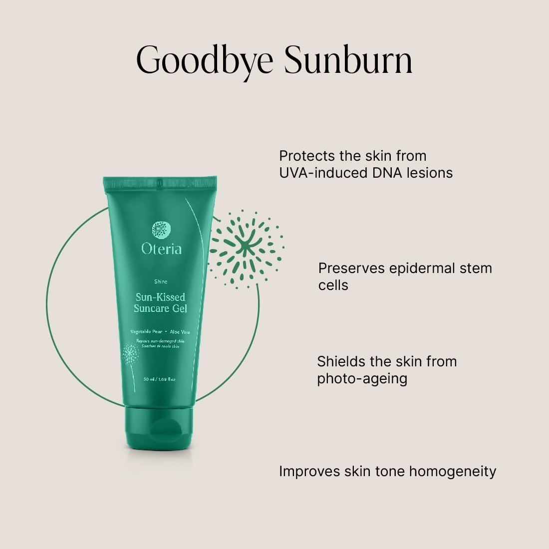 Oteria Sun Kissed Sun Care Gel For Sun Damage And Repair Skin Gel