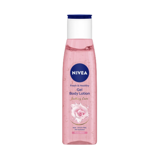 Nivea Fresh & Healthy Rose Water Gel Body Lotion Non Sticky Feel Hover Image