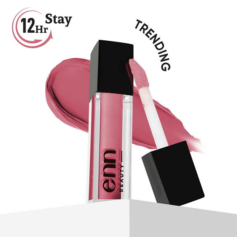 Enn Long-Lasting Liquid Lipstick With Ghee - Full Coverage & Transferproof - Cosmo Pink