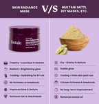 Foxtale De-Tan Face Mask For Glowing Skin - Clay Mask with Lactic Acid For Tan Removal, Reduction in Blackheads, Instant Brightening