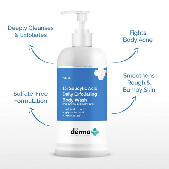 The Derma Co 1% Salicylic Acid Daily Exfoliating Body Wash Main Image