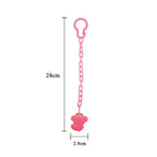 Safe-O-Kid Animal Design Silicone Pacifier/Soother With Holder Chain And Clip, Pink