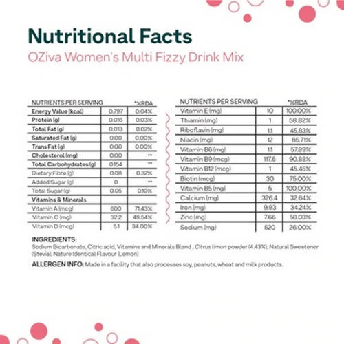 OZiva Women's Multivitamins Fizzy Drink Mix