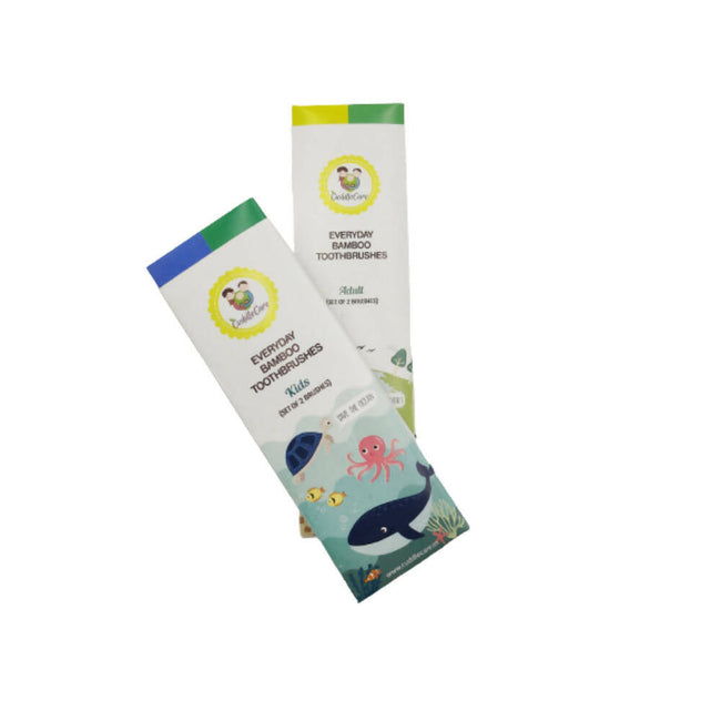 Cuddle Care Bamboo Toothbrushes for Kids & Adults (2 Pcs each Inside) Hover Image