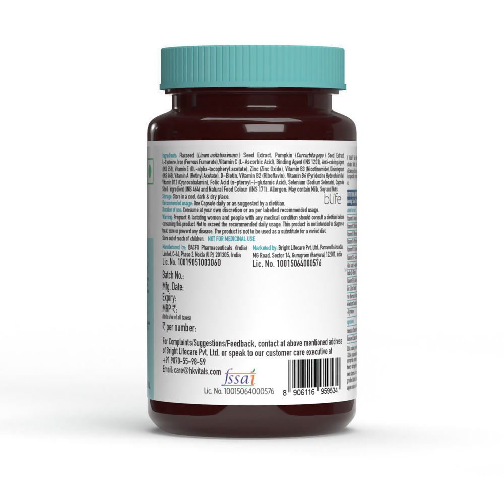 HK Vitals Hair Multivitamin Capsules, Supports Keratin Synthesis & Helps Reduce Hair Fall
