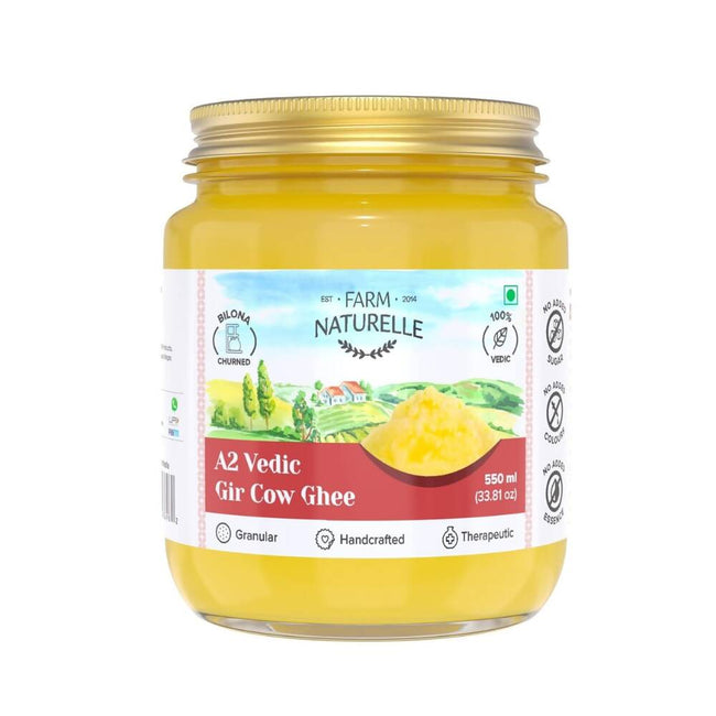 Farm Naturelle A2 Vedic Gir Cow Ghee | Cultured Ghee | Traditional Bilona Method | Pure A2 Ghee Hover Image
