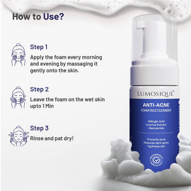Lumosique Anti Acne Foam Face Cleanser Main Image
