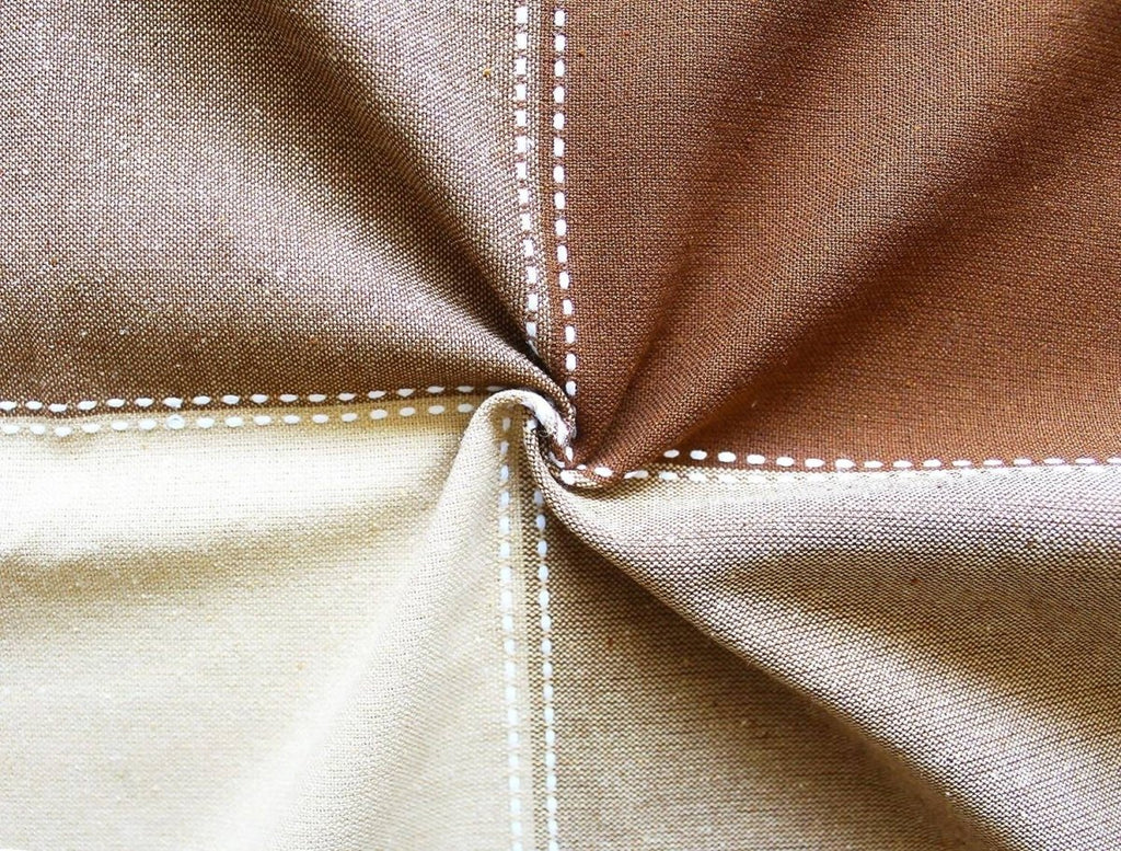 Airwill 100% Cotton Checkered Pattern 4 Seater Square Table Cover - Brown