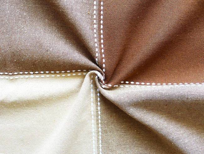 Airwill 100% Cotton Checkered Pattern 4 Seater Square Table Cover - Brown Main Image