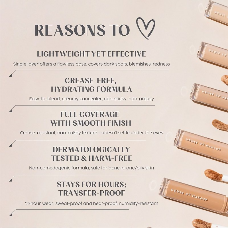 House Of Makeup Zoom In Crease-Free, Creamy Concealer - FL01 Fair To Light Skin Tone