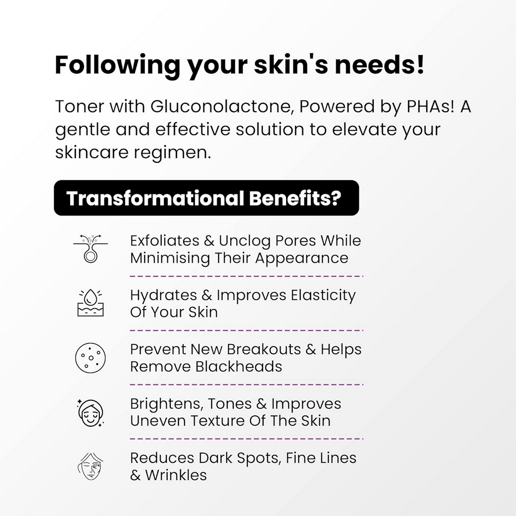 The True Therapy Pha Toner Gluconolactone 10%,Hyaluronic Acid&17 Amino Acid Complex Hydrating Toner