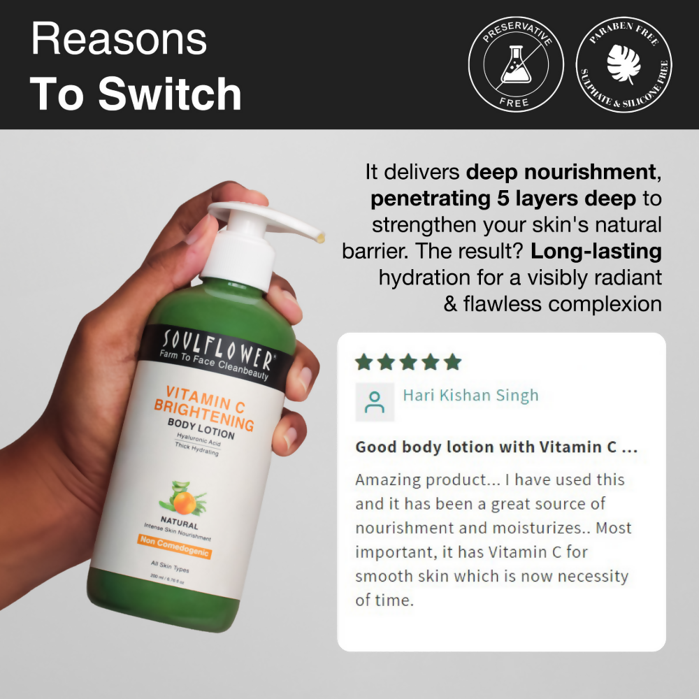 Soulflower Vitamin C Brightening Body Lotion