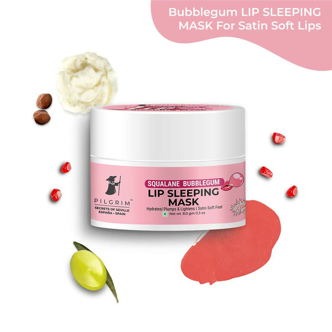 Pilgrim Spanish Lip Sleeping Mask (Bubblegum) with Shea Butter & Pomegranate For Hydrated & Soft Lips Main Image