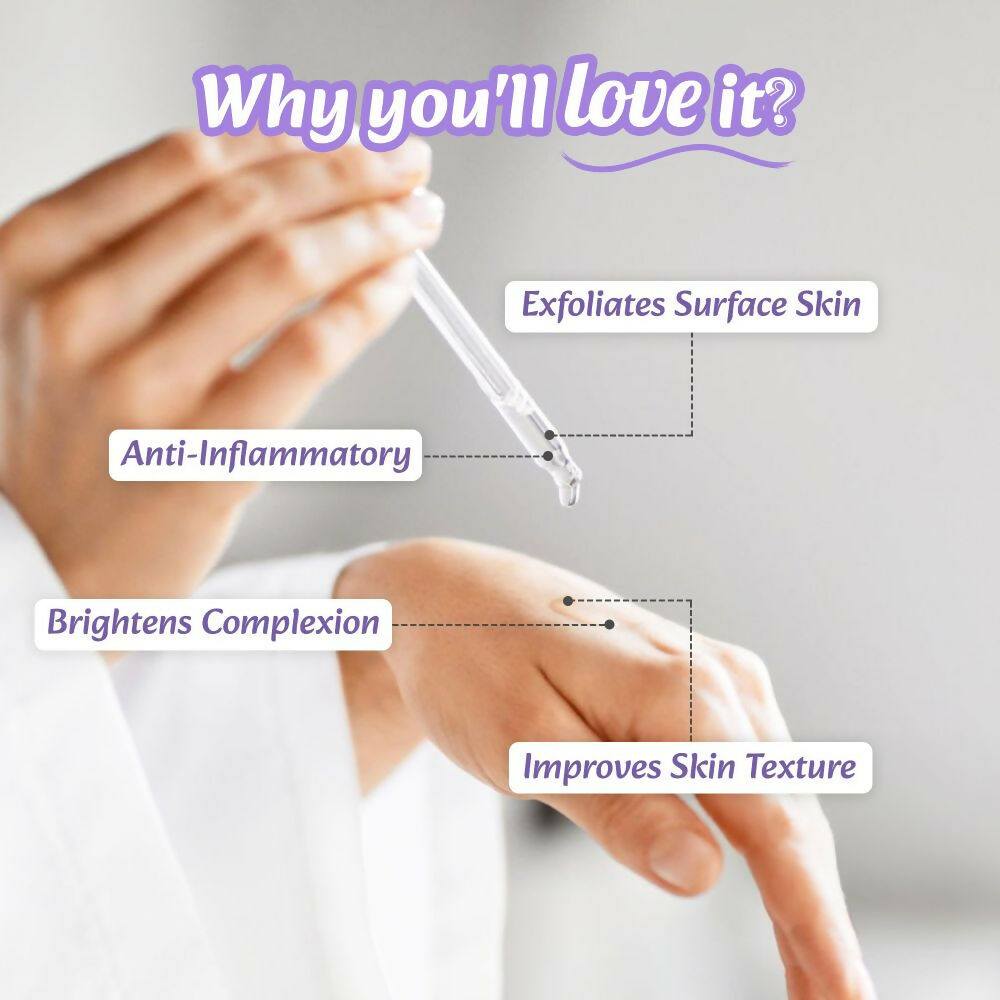 Wild Oak 7% AHA BHA Exfoliating Face Serum Pore Cleansing & Anti-Aging, Anti Acne Serum