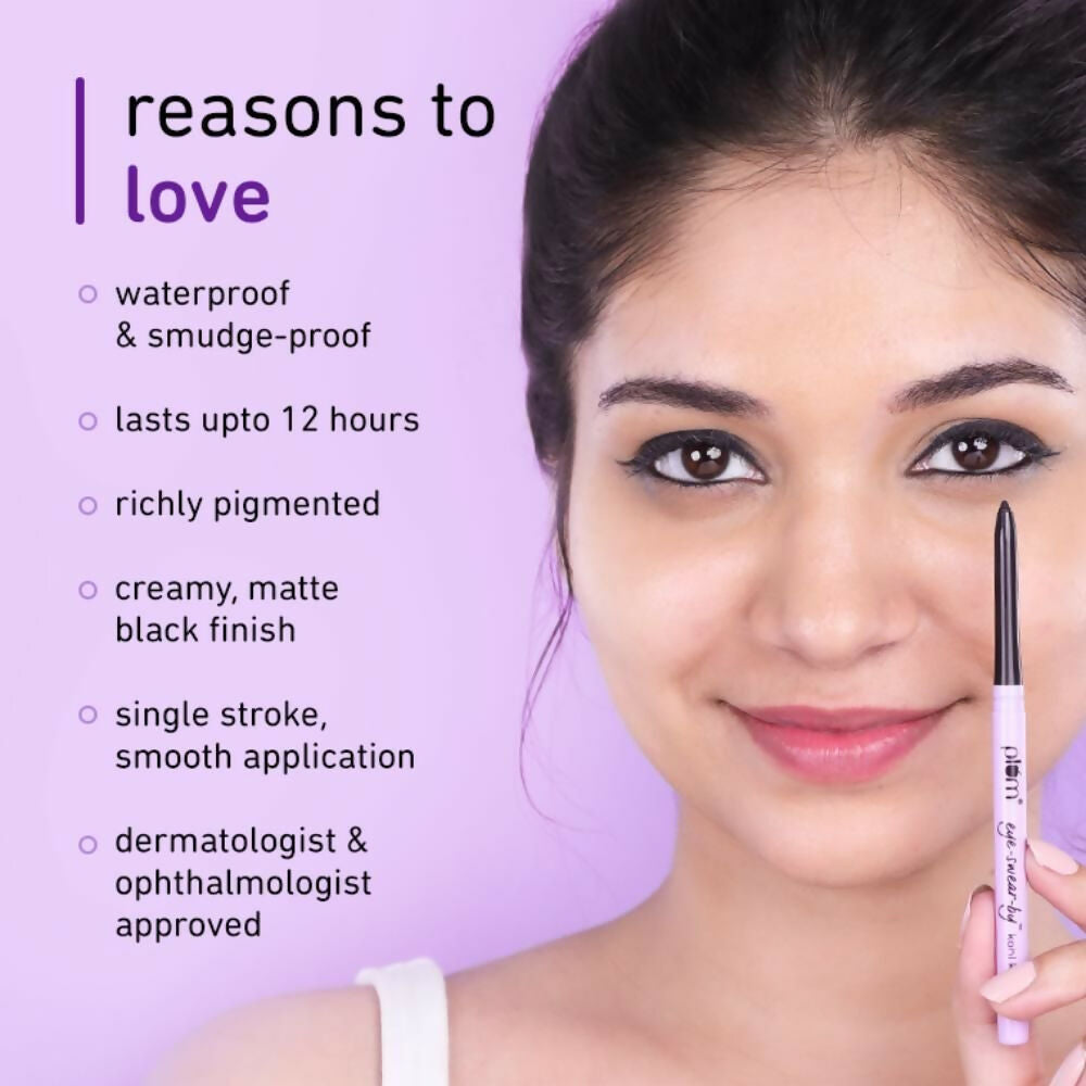 Plum Eye-swear-by Kohl Kajal - Deep Black