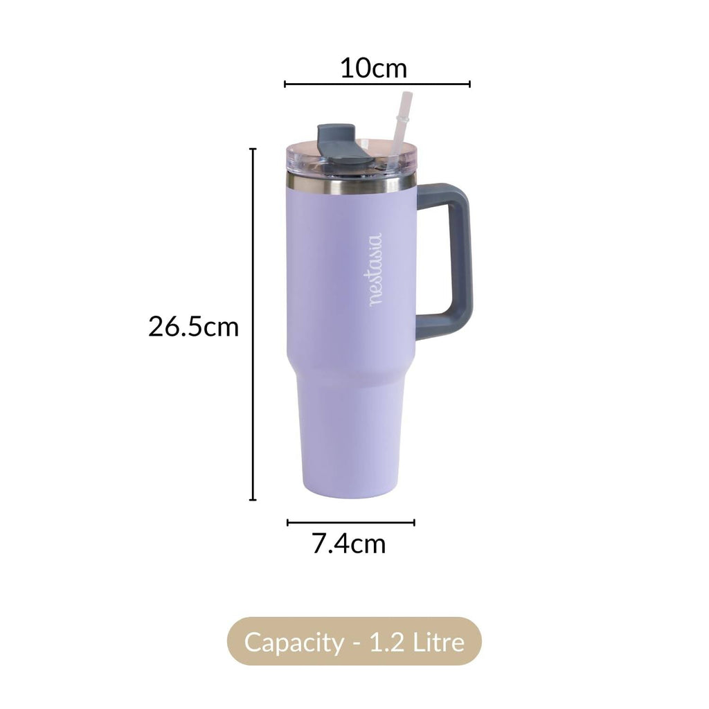 Nestasia Tumbler with Handle Straw & Lid - 1.2L (Purple)