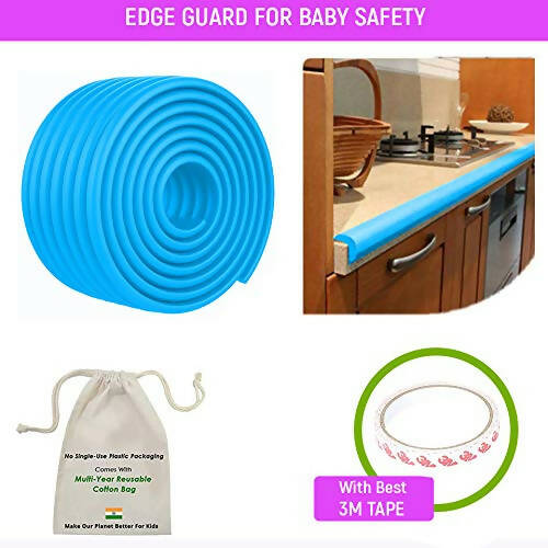 Safe-O-Kid Unique High Density- Prevents From Head Injury Multi-Functional 2 Meter Edge Guard - Blue Hover Image