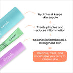 Foxtale ABC of Acne Control Trio Skin Care Kit: Acne Spot Correct Gel + Cleanser Face Wash + Ceramide Moisturizer