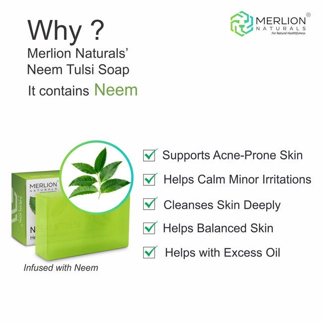 Merlion Naturals Neem and Tulsi Glycerine Soap Main Image