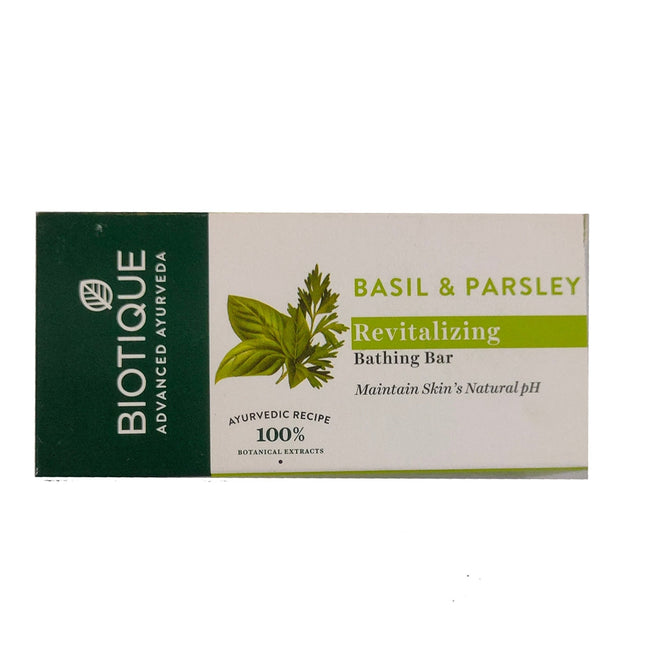 Biotique Advanced Ayurveda Bio Basil & Parsley Revitalizing Body Soap Hover Image
